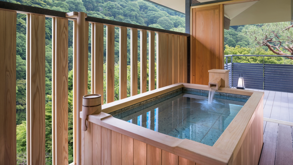 翠嵐 ラグジュアリーコレクションホテル京都の客室露天風呂