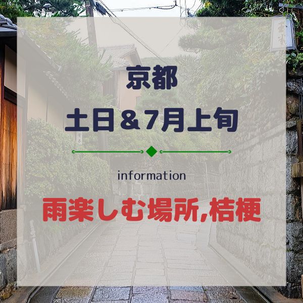 京都【土日&7月上旬】雨でも楽しめるスポット＆桔梗・半夏生