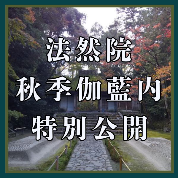 法然院 秋季 伽藍内特別公開 / 京都観光旅行ガイド